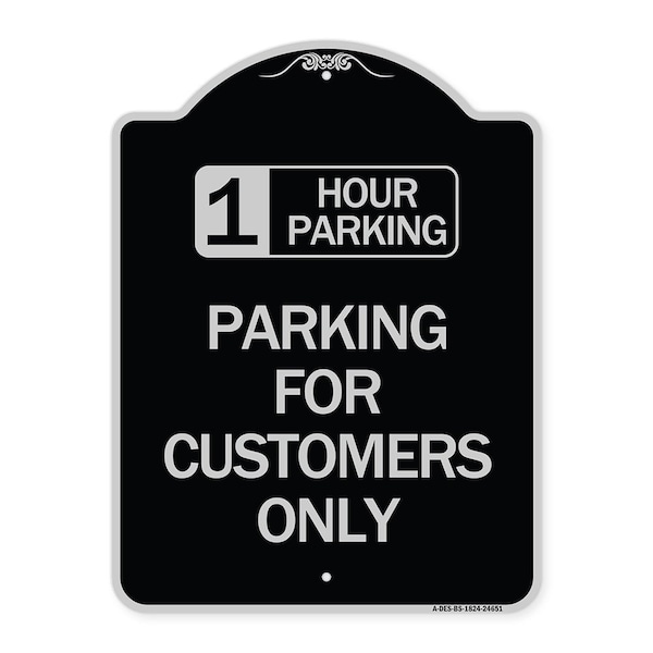 Signmission 1 Hour Parking Parking for Customers Heavy-Gauge Aluminum Sign, 24" x 18", BS-1824-24651 A-DES-BS-1824-24651 - main